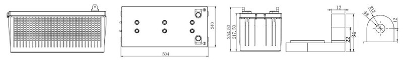 Dimension Of 12V200AH Marine Battery