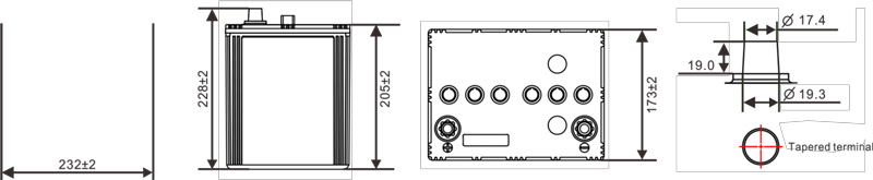 Dimension Of 12V85AH EFB battery (Start-Stop)